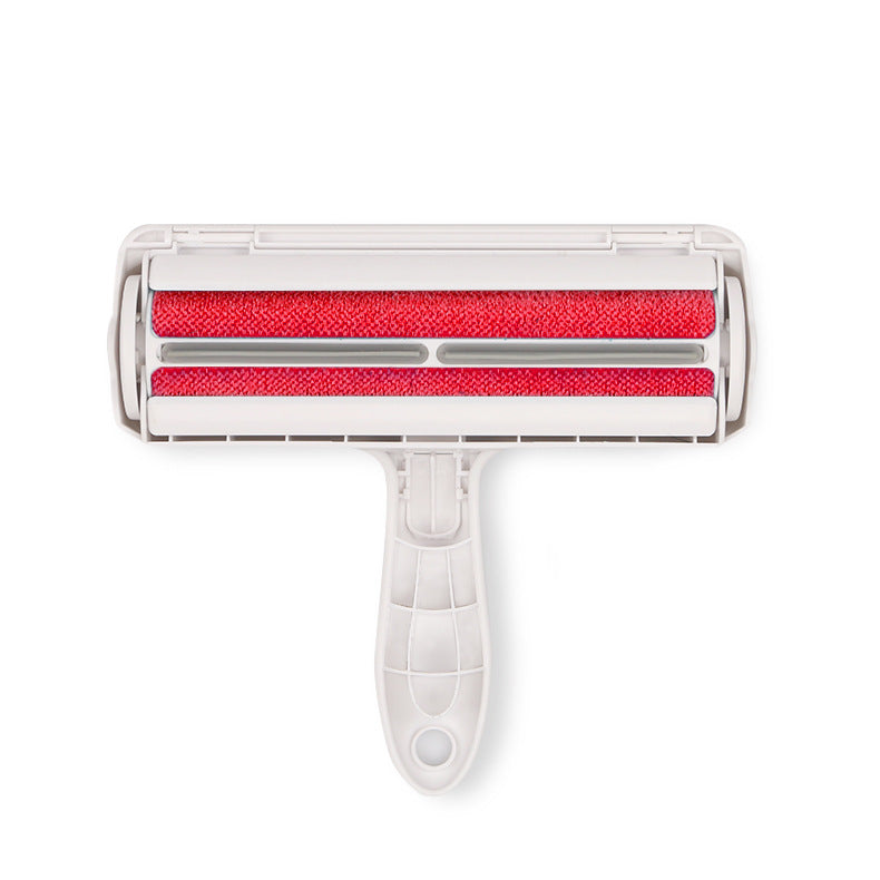 The roller, front view with the red fabric side